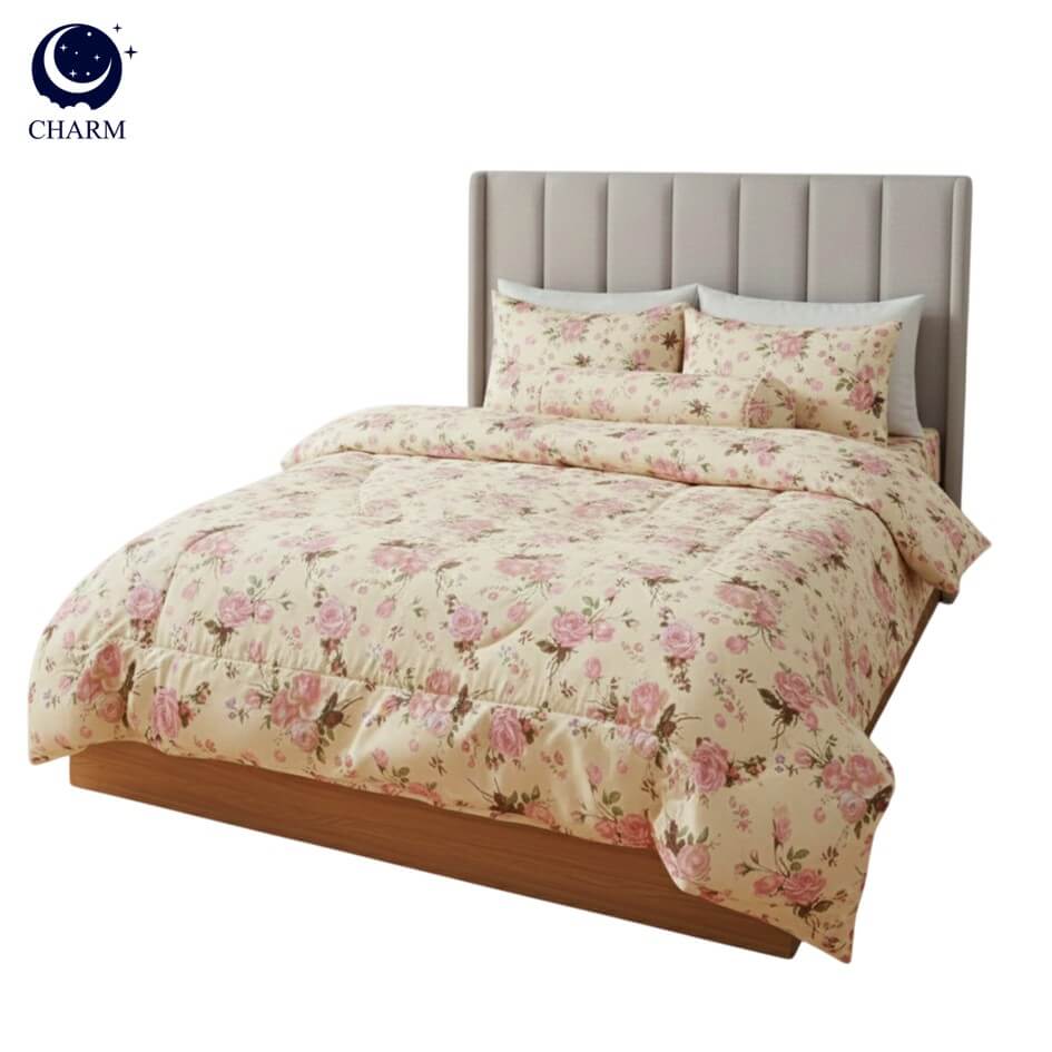 ชุดผ้าปูที่นอน 3.5 ฟุต 4 ชิ้น CHARM รุ่น CLASSIC ลาย CLASSIC ROSE